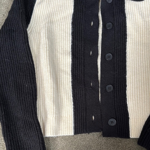 Black and Cream Striped Cardigan - Picture 4 of 5